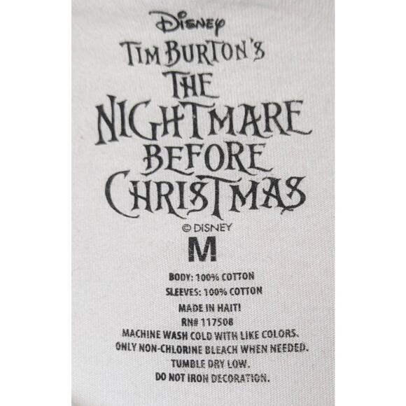 The Nightmare Before Christmas Jack Skellington Moon Face Raglan Tee T-Shirt M - Picture 6 of 6